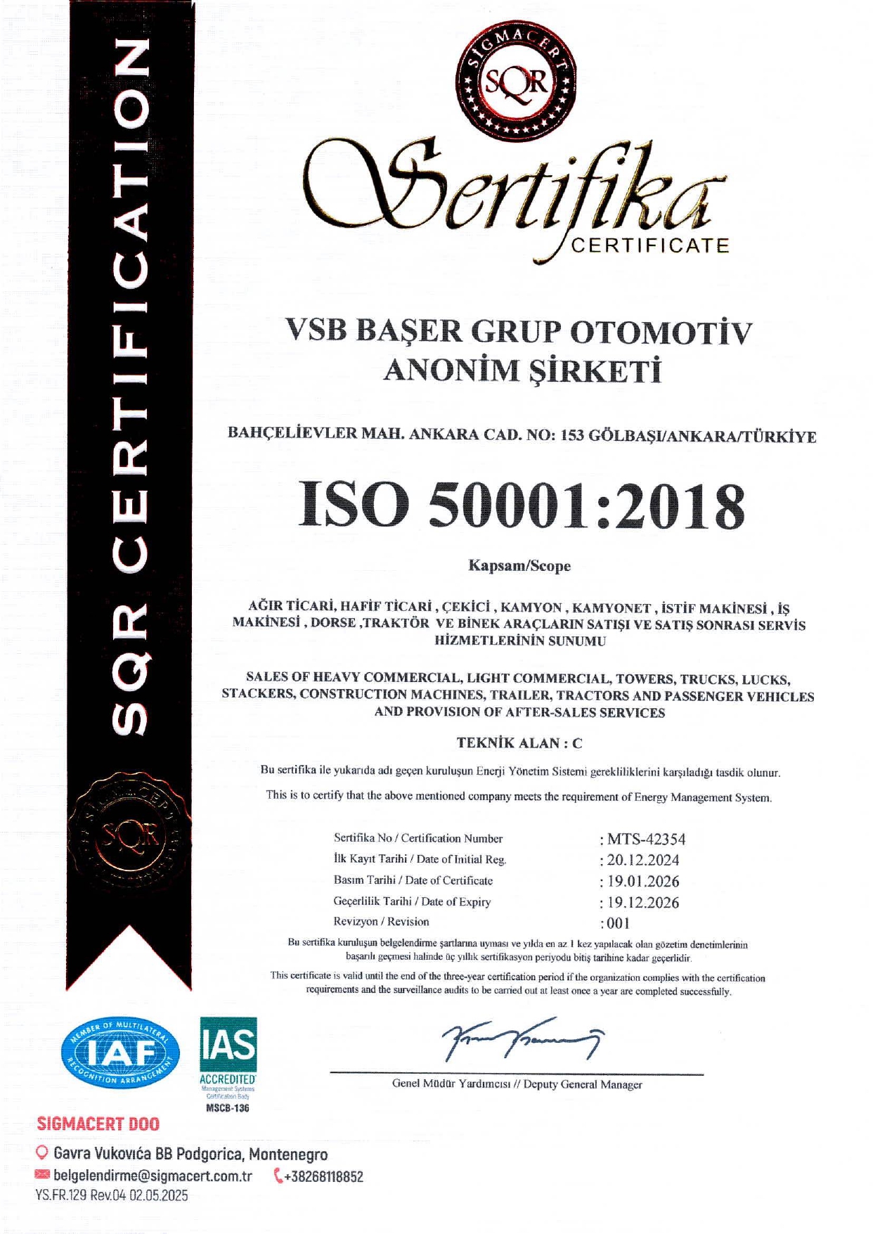 ISO/TSE Belgelerimiz